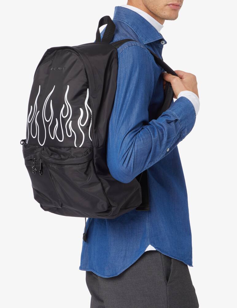 rinascente Vision of Super Zaino in nylon fiamma bianca - Nero