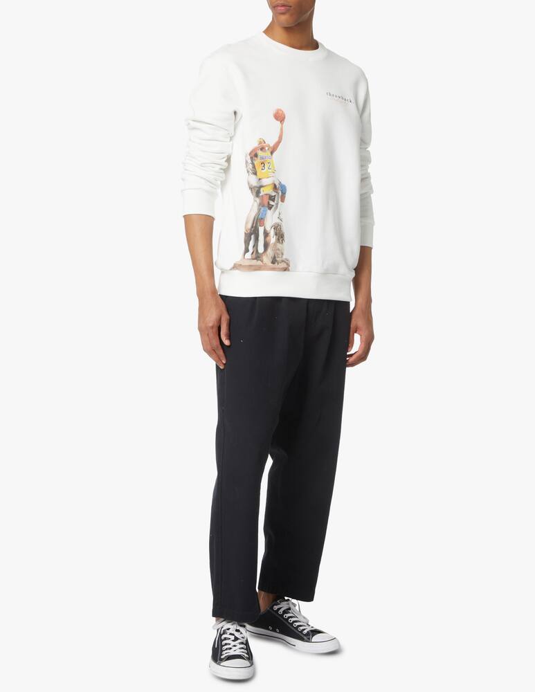 rinascente Throwback Felpa girocollo jordan statua - bianco