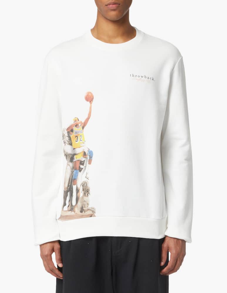 rinascente Throwback Felpa girocollo jordan statua - bianco