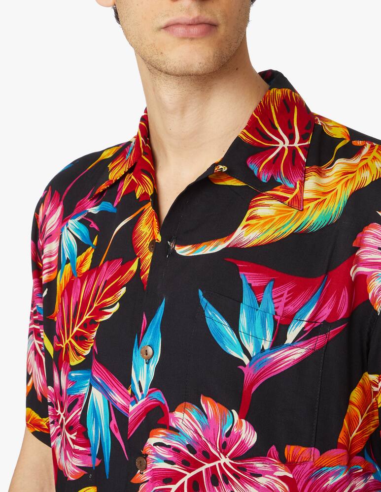 rinascente Karmakula Camicia manica corta hawaiana nevada leaf - rosa