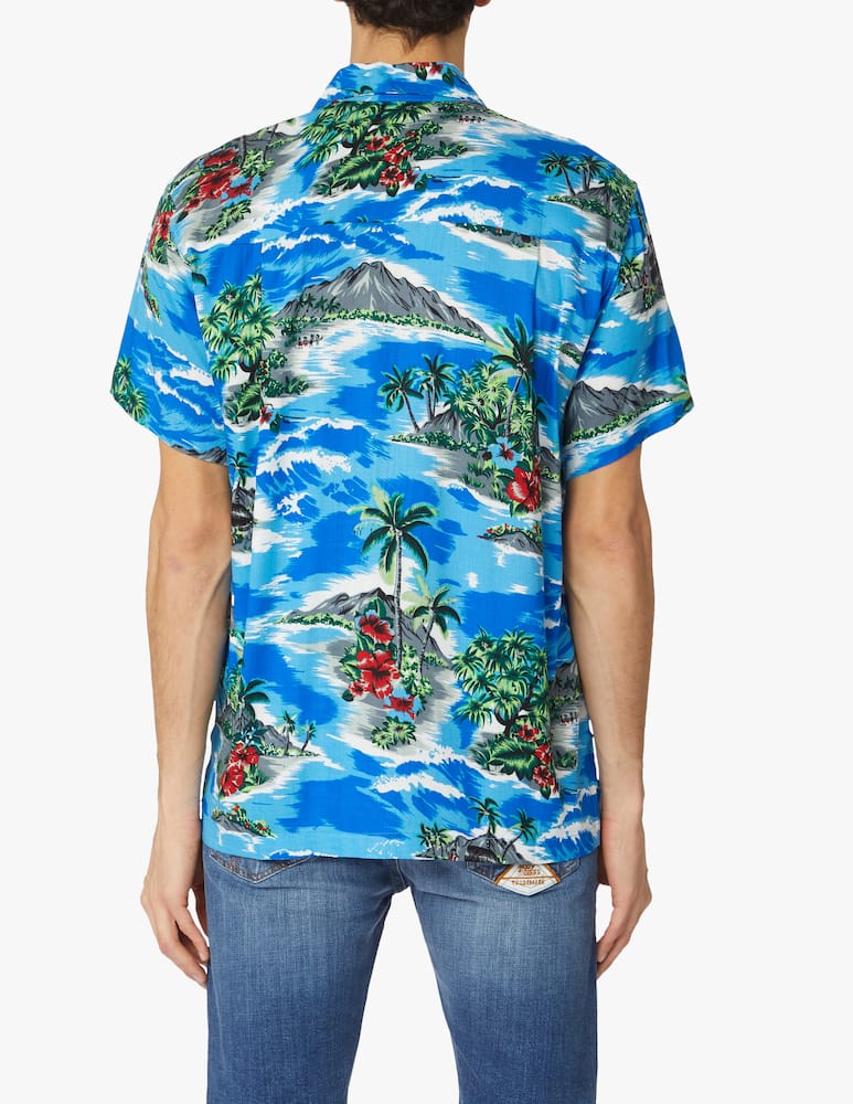 Karmakula Hawaiana palm island short sleeve shirt - light blue - picture 3 Karmakula Hawaiana palm island short sleeve shirt - light blue - picture 3