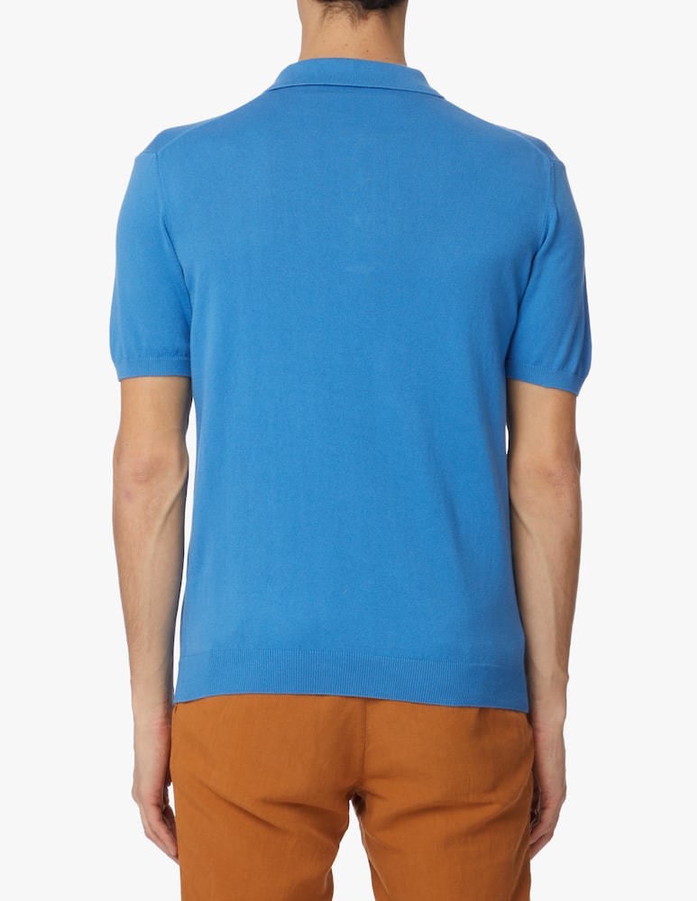 rinascente Pure Cashmere Polo manica corta in cotone - blu