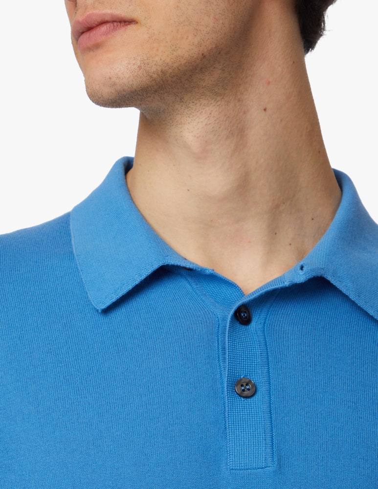 rinascente Pure Cashmere Polo manica corta in cotone - blu