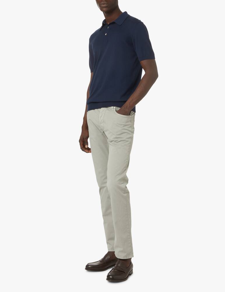 rinascente Pure Cashmere Polo manica corta in cotone - blu