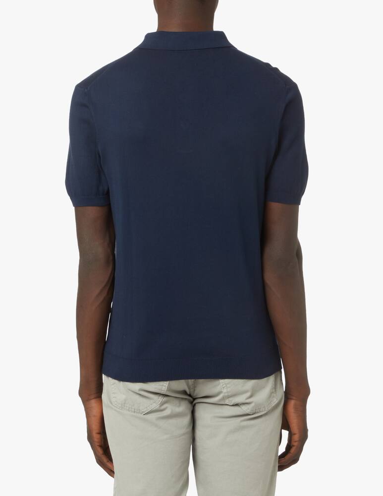 rinascente Pure Cashmere Polo manica corta in cotone - blu