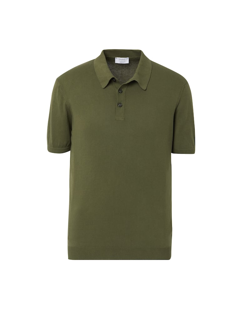 rinascente Pure Cashmere Polo manica corta in cotone - verde