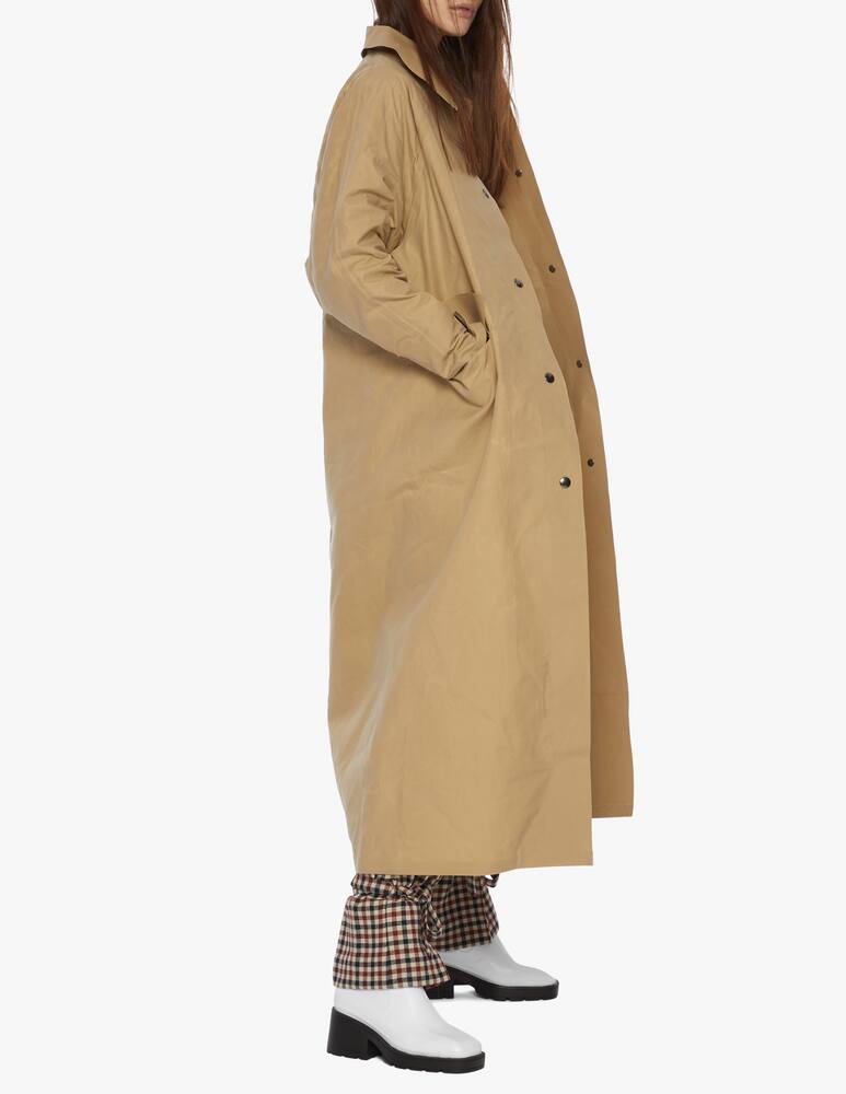 rinascente KASSL Editions Raglan wax coated long trench coat