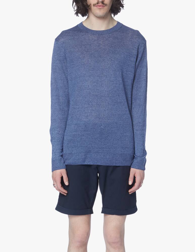 rinascente Rinascente Collection Crew-neck shaved in linen - blue