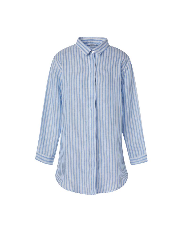 rinascente Delfina Andrea linen beach cover ups oversized shirt - light blue