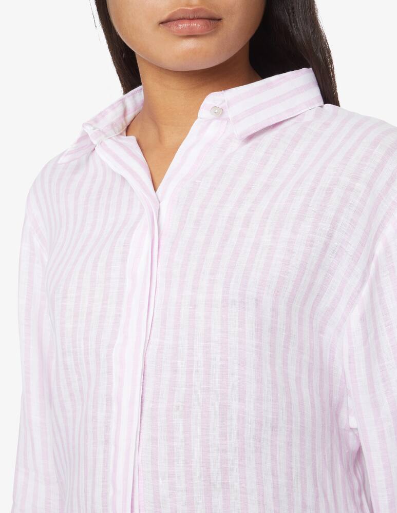 rinascente Delfina Andrea linen beach cover ups oversized shirt - violet