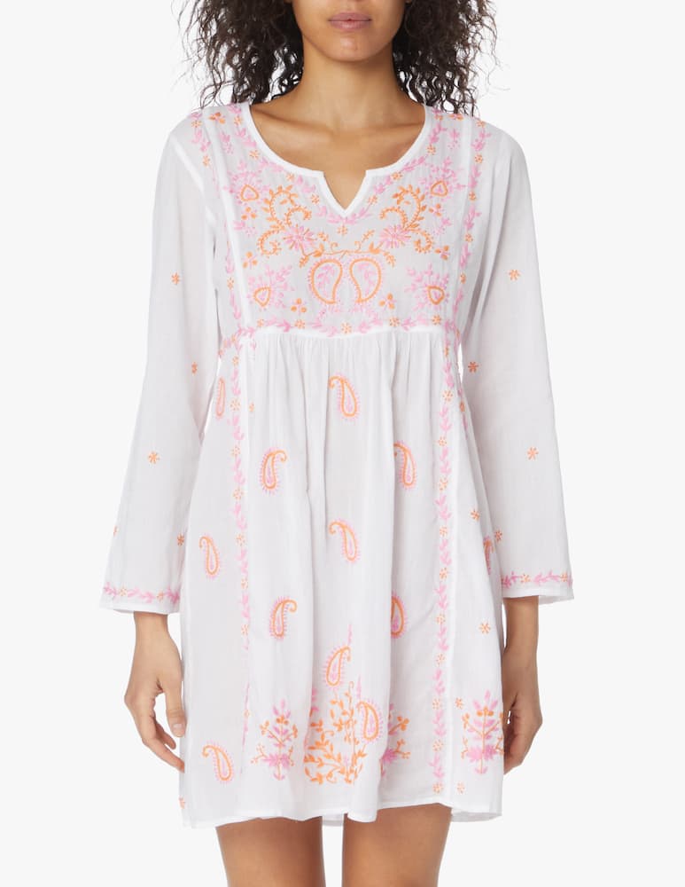 rinascente Delfina Copricostume caftano corto in cotone Katmandu - rosa