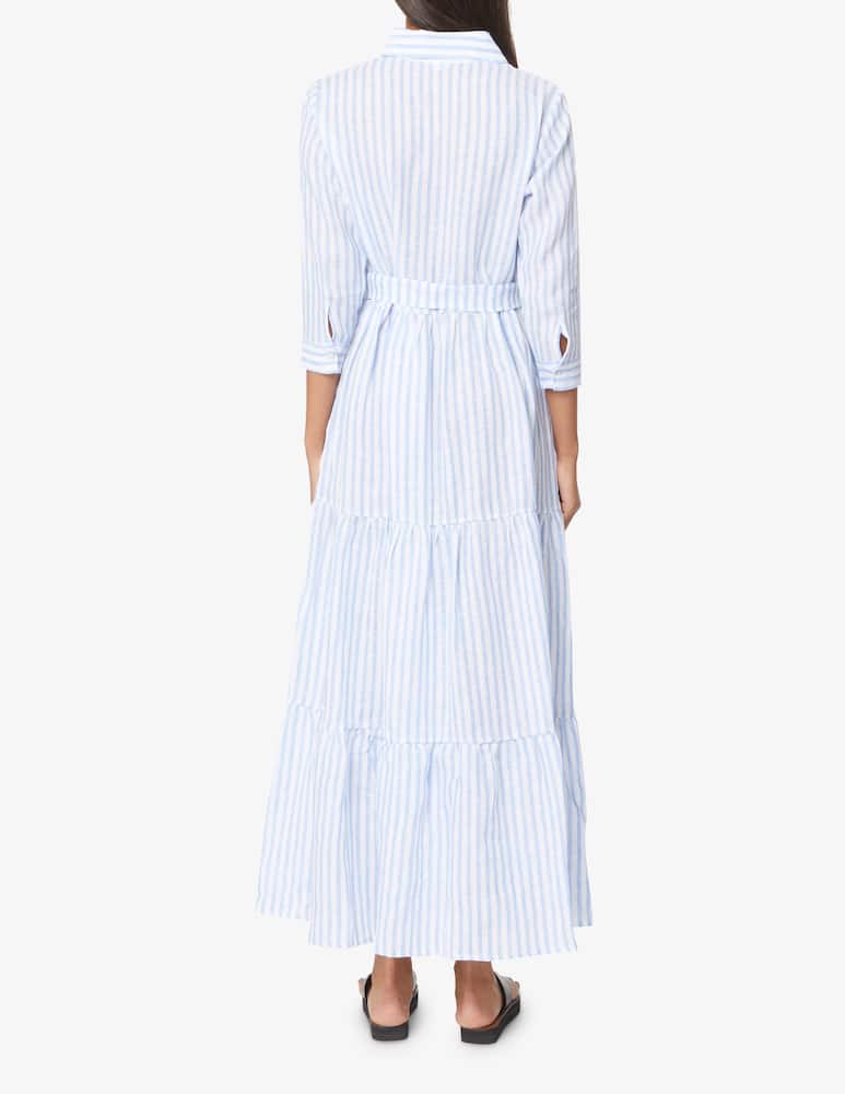 rinascente Delfina Vestito copricostume in lino Mira - azzurro