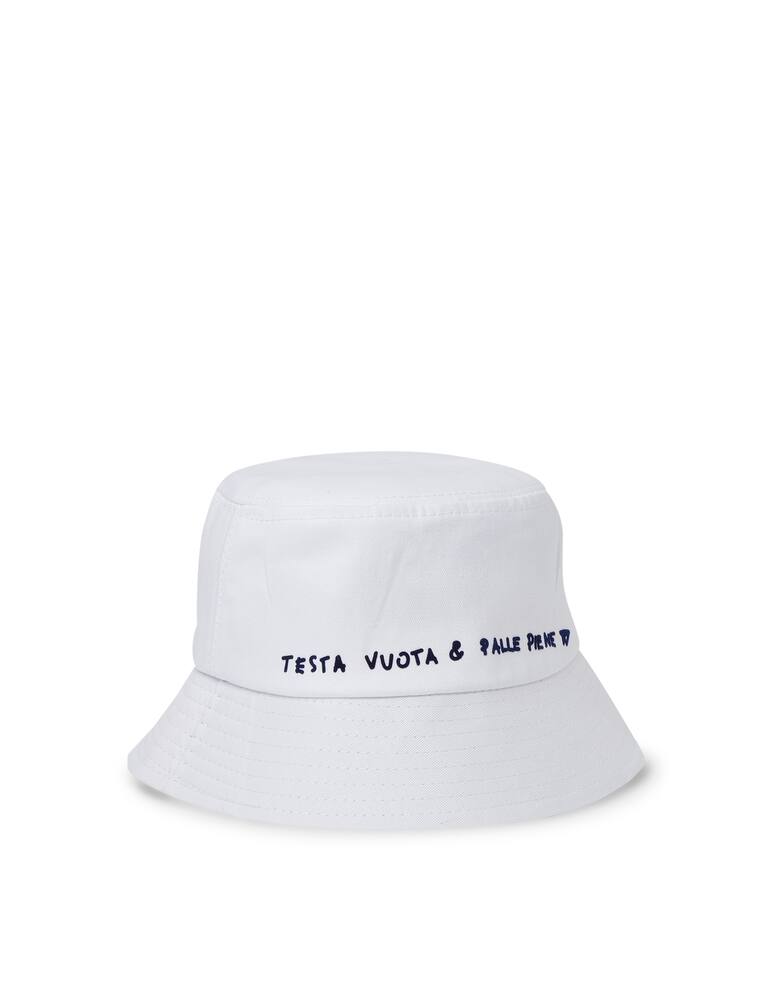 rinascente Linea Daria Cappello bucket 'testa vuota & palle piene' - bianco