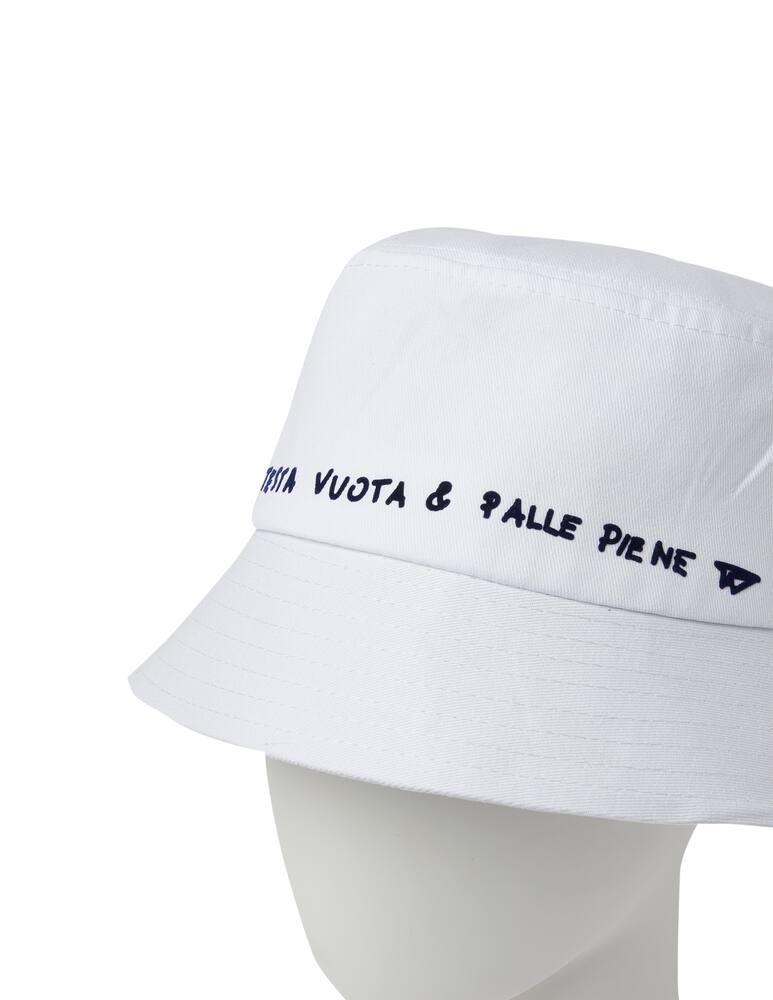 rinascente Linea Daria Cappello bucket 'testa vuota & palle piene' - bianco
