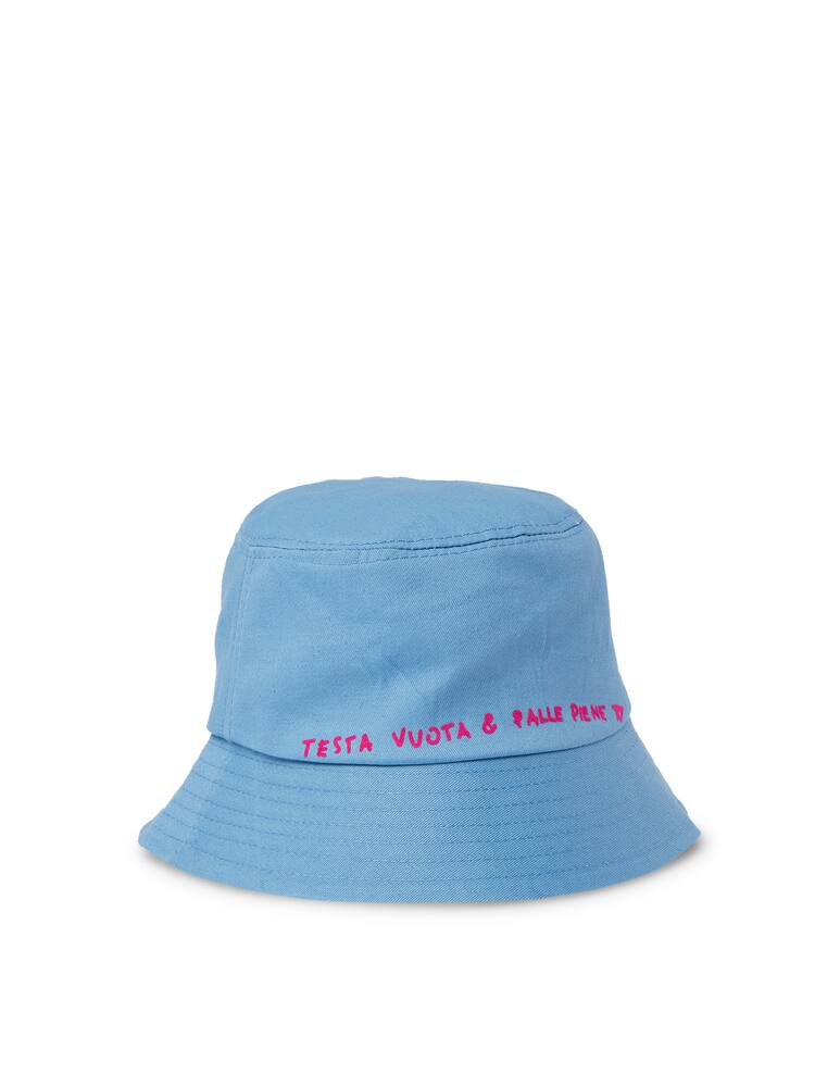 rinascente Linea Daria Bucket hat 'testa vuota & palle piene' - blue