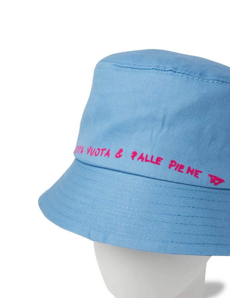 rinascente Linea Daria Bucket hat 'testa vuota & palle piene' - blue
