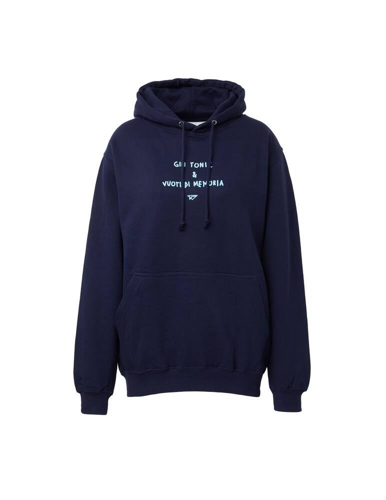rinascente Linea Daria Felpa con cappuccio Gin tonic & vuoti di memoria - blu