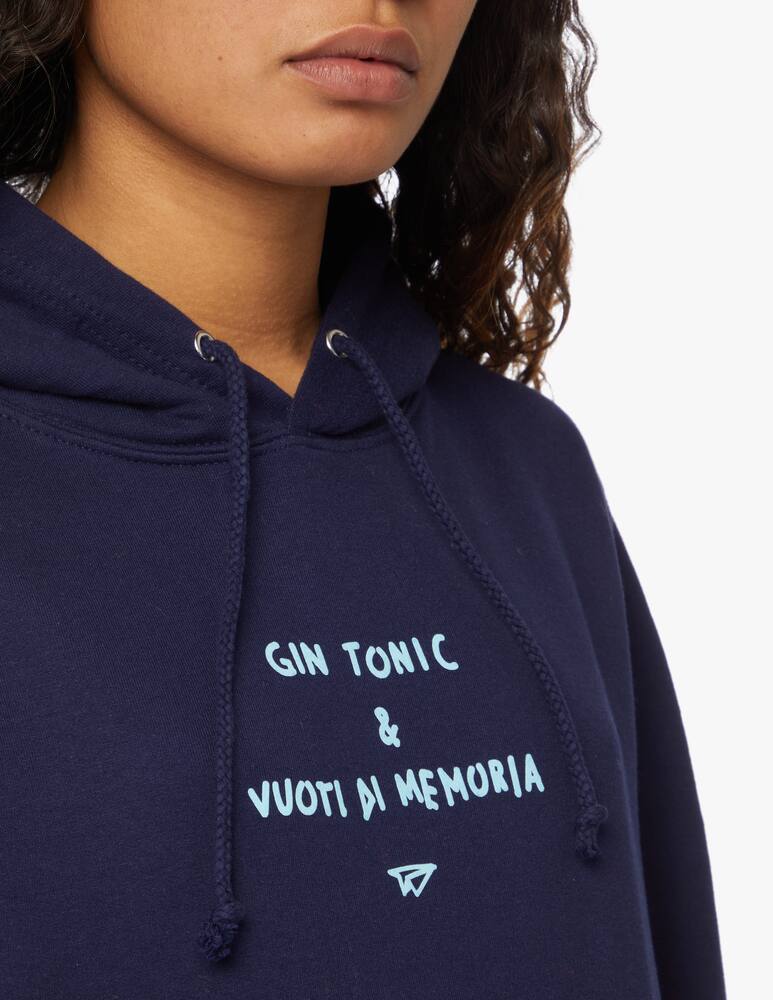 rinascente Linea Daria Felpa con cappuccio Gin tonic & vuoti di memoria - blu