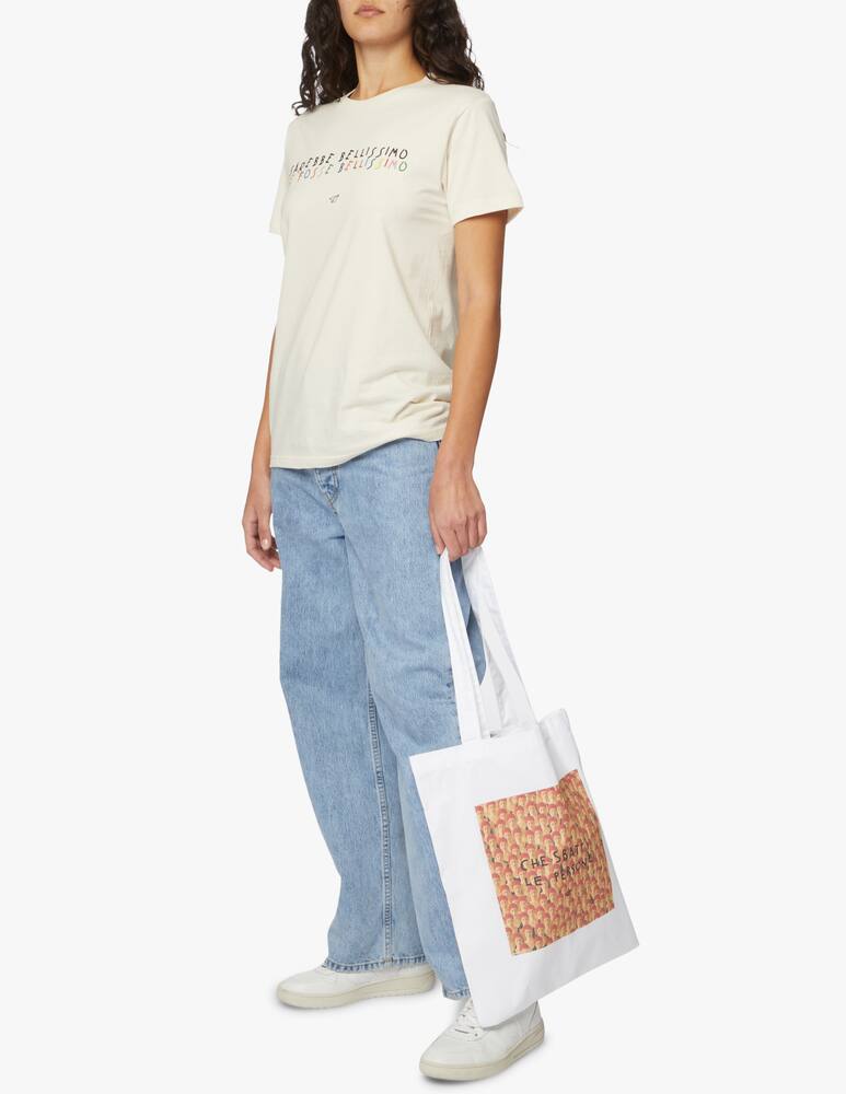 rinascente Linea Daria Borsa shopper Che sbatti le persone - bianco