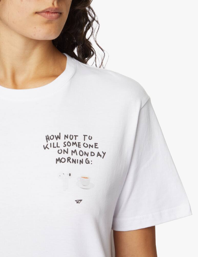 rinascente Linea Daria T-shirt Monday morning - white
