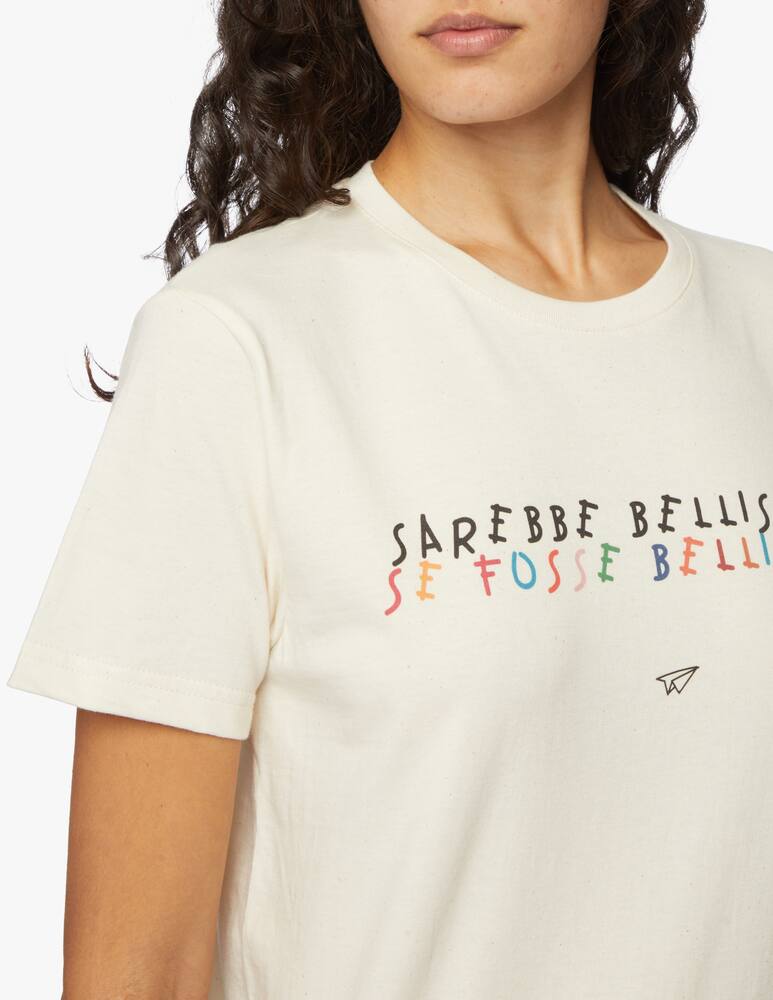 rinascente Linea Daria T-shirt Sarebbe bellissimo se fosse bellissimo - beige