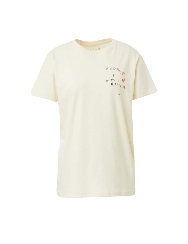 Linea Daria T-shirt Vino rosso & notti in bianco - beige - picture 5 Linea Daria T-shirt Vino rosso & notti in bianco - beige - picture 5