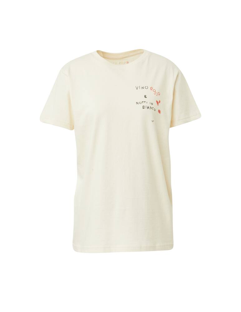 rinascente Linea Daria T-shirt Vino rosso & notti in bianco - beige