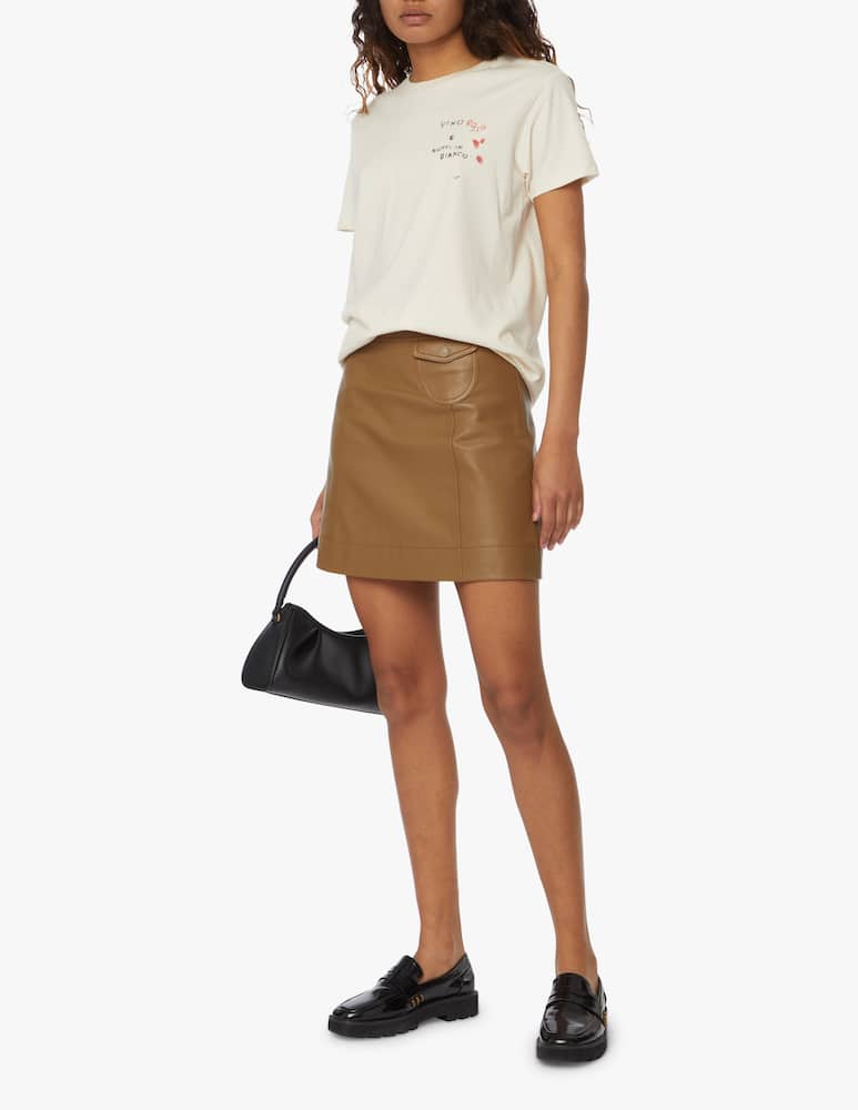 rinascente Linea Daria T-shirt Vino rosso & notti in bianco - beige