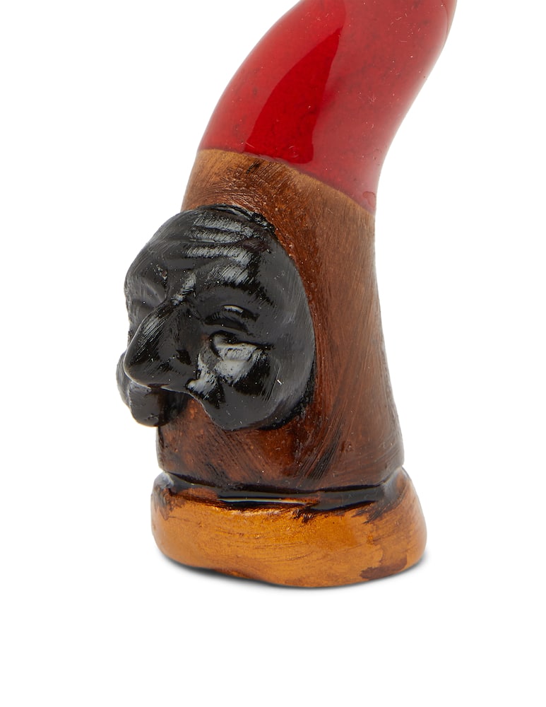 rinascente Di Virgilio Corno portafortuna con maschera - Rosso
