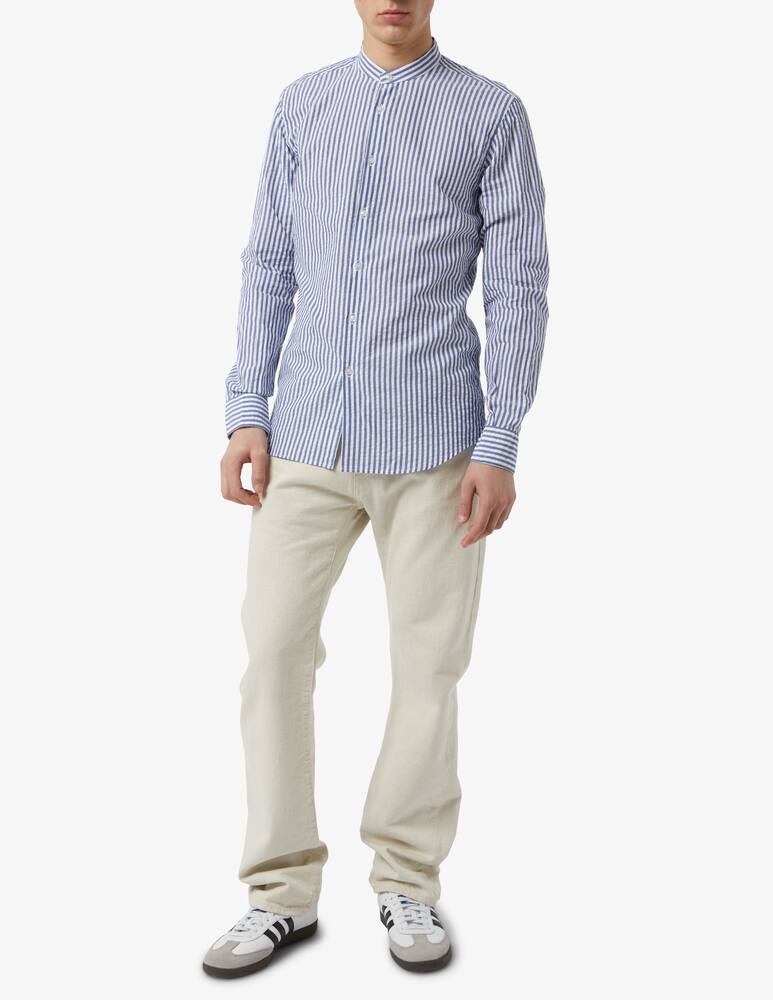 Sartoria Italiana Shirt modern seersucker guru striped - picture 2 Sartoria Italiana Shirt modern seersucker guru striped - picture 2