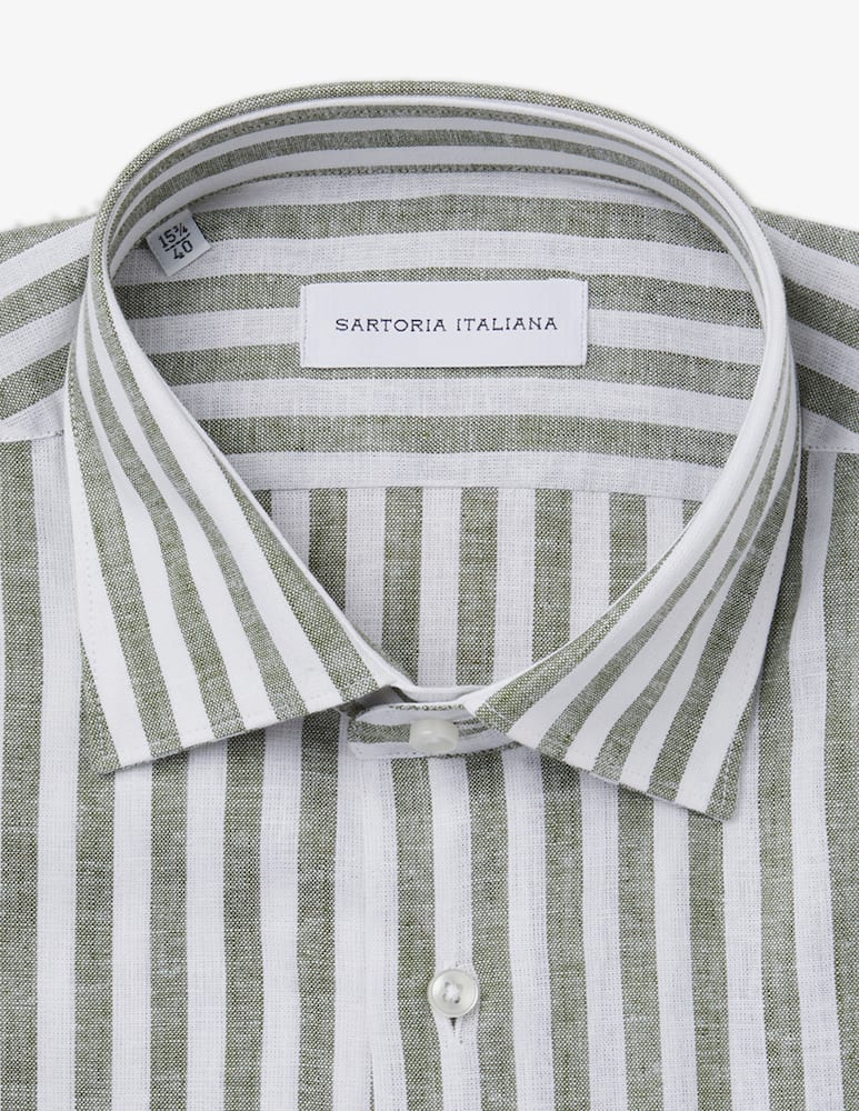 rinascente Sartoria Italiana Linen striped shirt modern