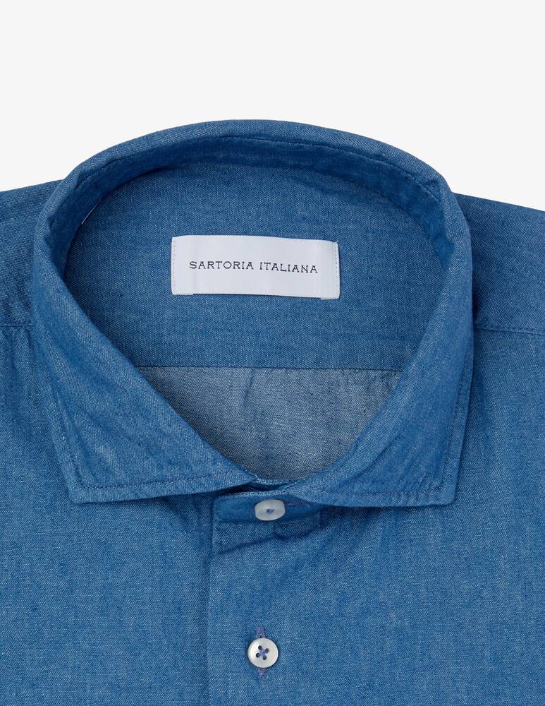 rinascente Sartoria Italiana Shirt modern solid denim