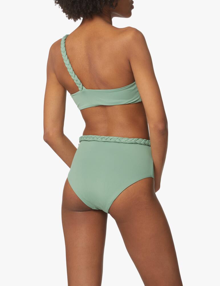 rinascente Manebì Braid one shoulder high rise bikini - green