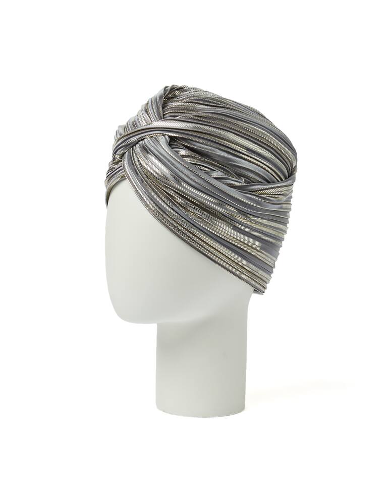 Flapper Lola turban with lurex inserts - silver - picture 1 Flapper Lola turban with lurex inserts - silver - picture 1