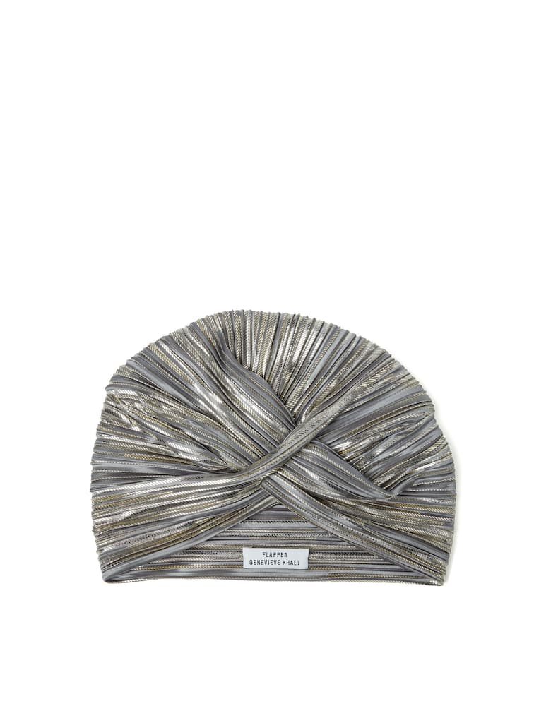 rinascente Flapper Lola turban with lurex inserts - silver