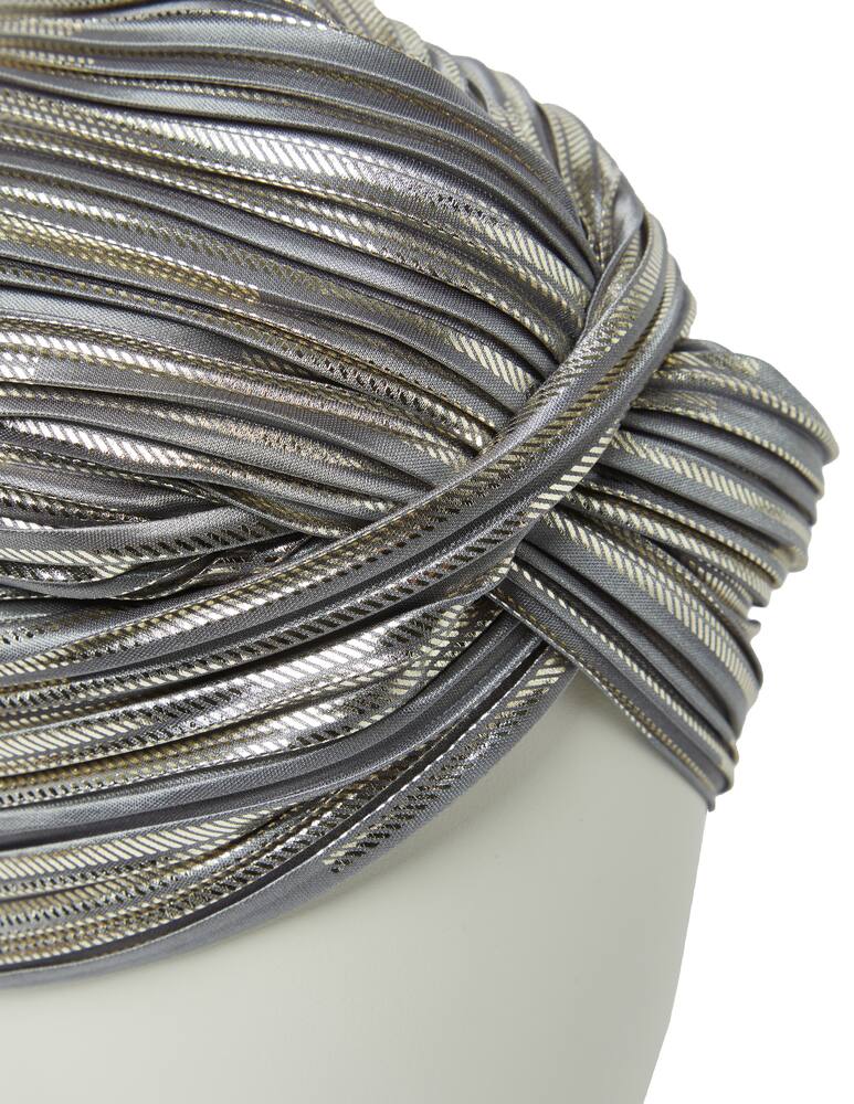 rinascente Flapper Lola turban with lurex inserts - silver