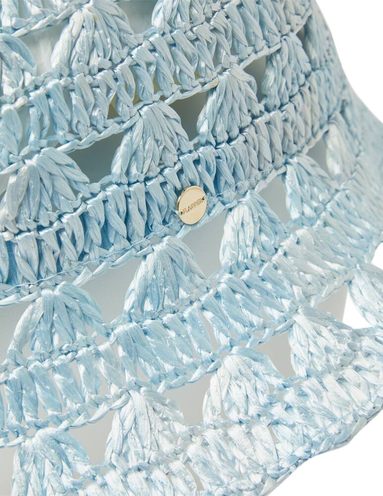 rinascente Flapper Saveria cloche with crochet effect - light blue