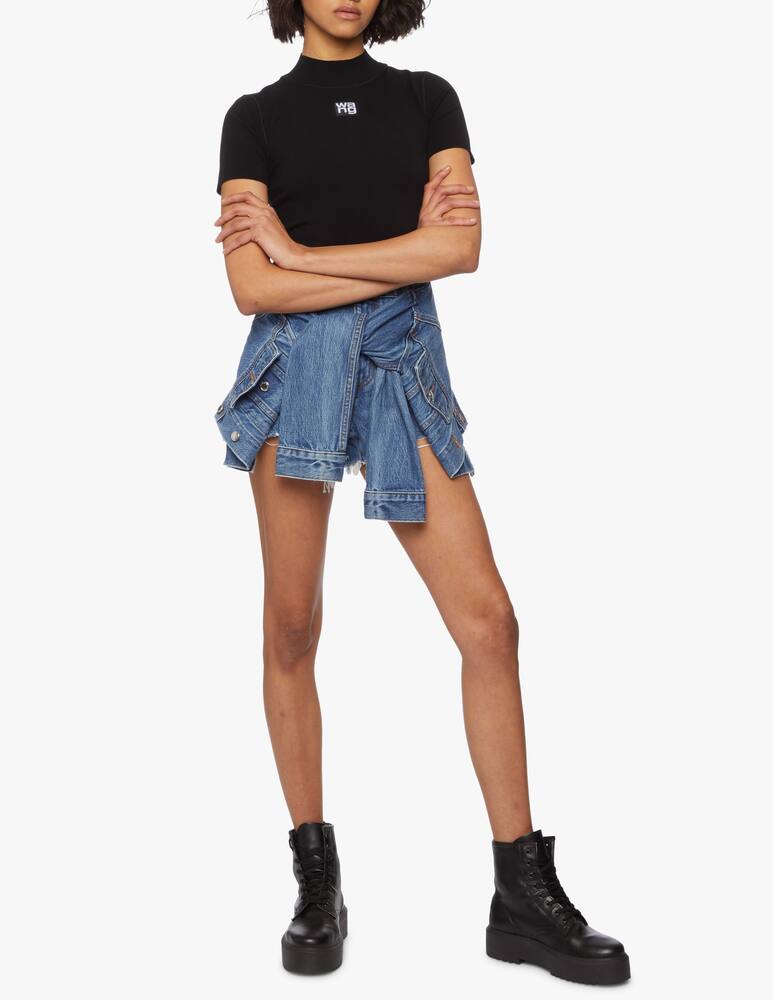 rinascente Alexander Wang Bodysuit with short sleeve and mock neck