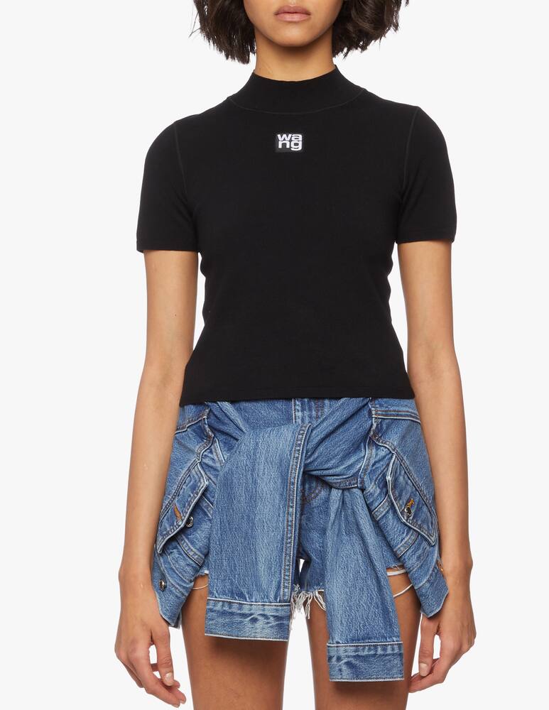 rinascente Alexander Wang Bodysuit with short sleeve and mock neck
