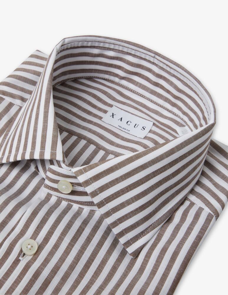 rinascente Xacus Camicia tela in filato fiammato rigato