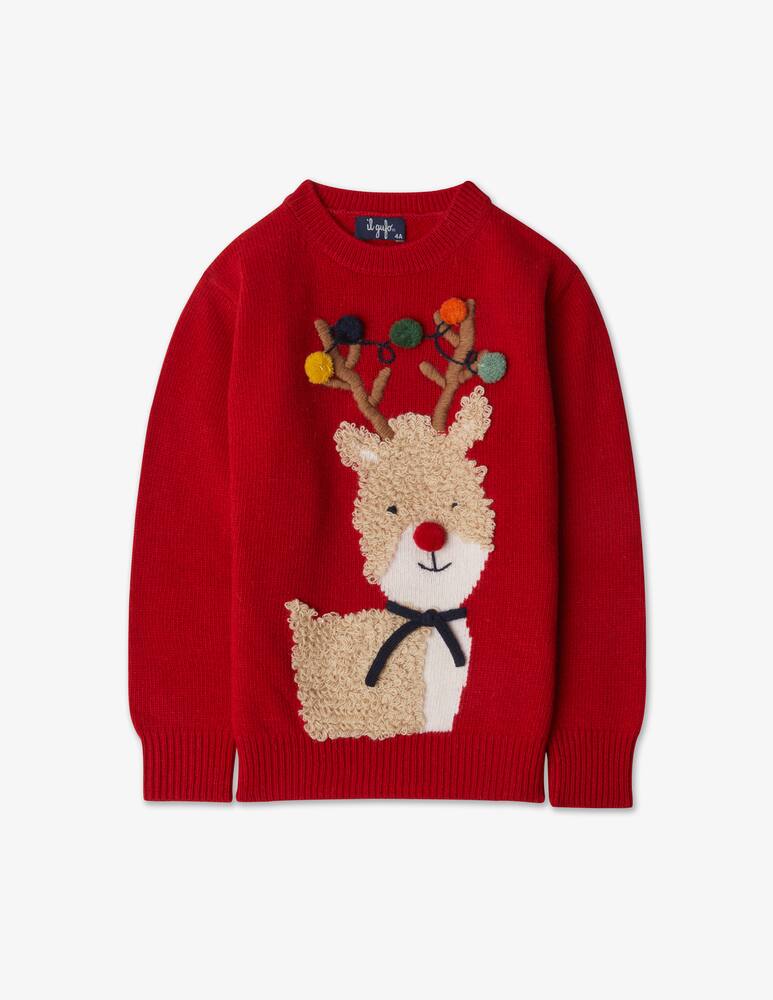 Il Gufo Maglia in lana tricot - Rosso - immagine 1 Il Gufo Maglia in lana tricot - Rosso - immagine 1