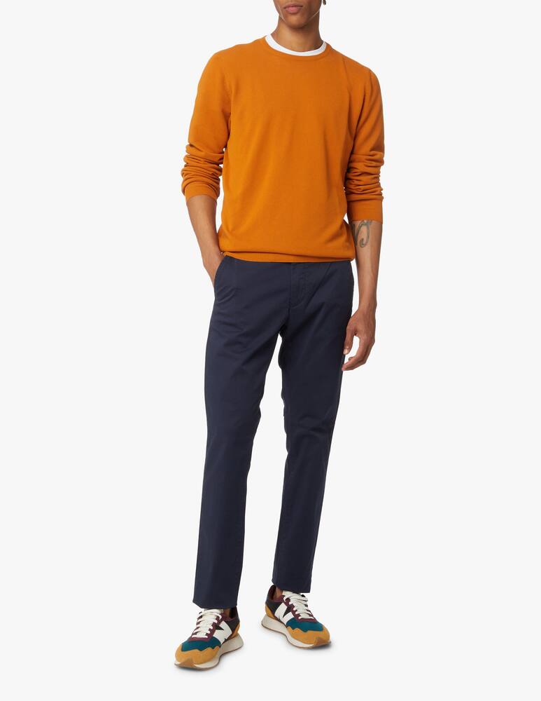 rinascente Gran Sasso Honeycomb mesh cotton roundneck sweater - orange