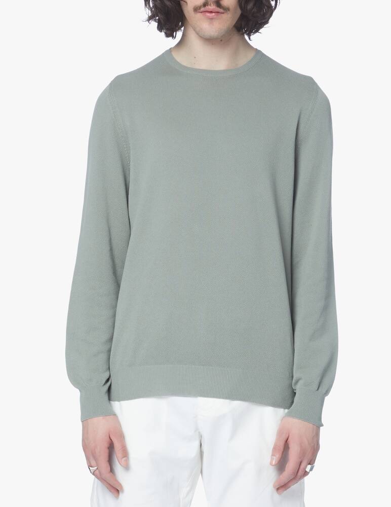 rinascente Gran Sasso Maglia girocollo in cotone nido dape - verde