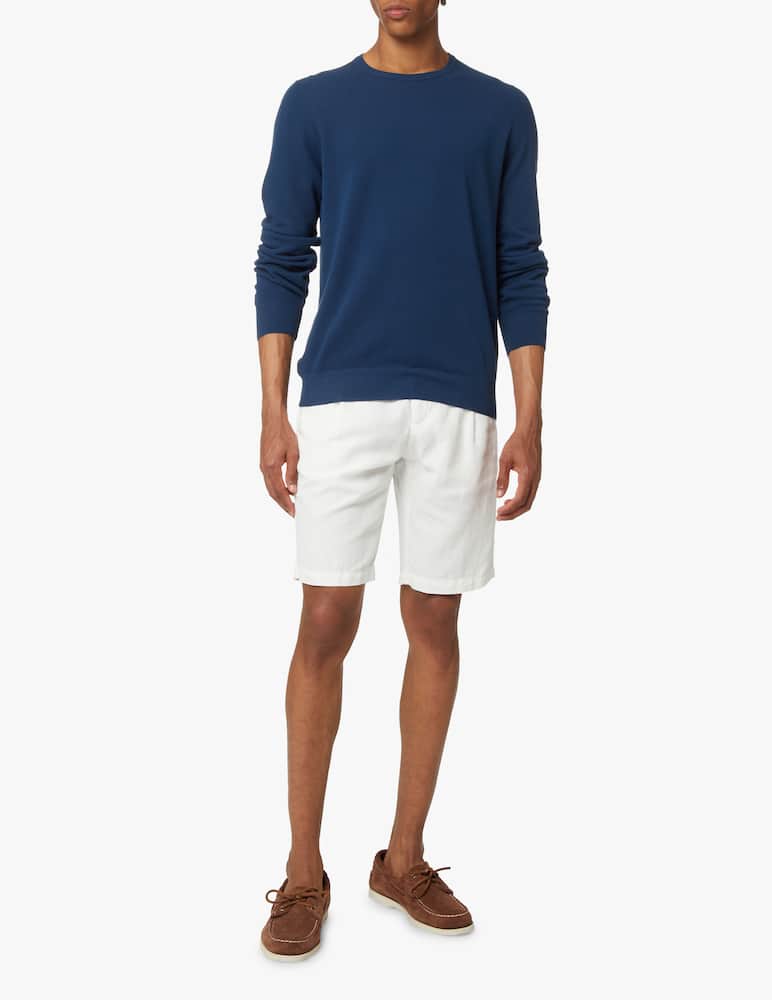 rinascente Gran Sasso Honeycomb mesh cotton roundneck sweater - blue