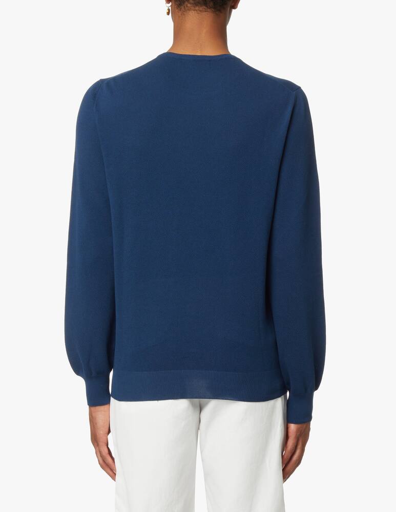 rinascente Gran Sasso Honeycomb mesh cotton roundneck sweater - blue