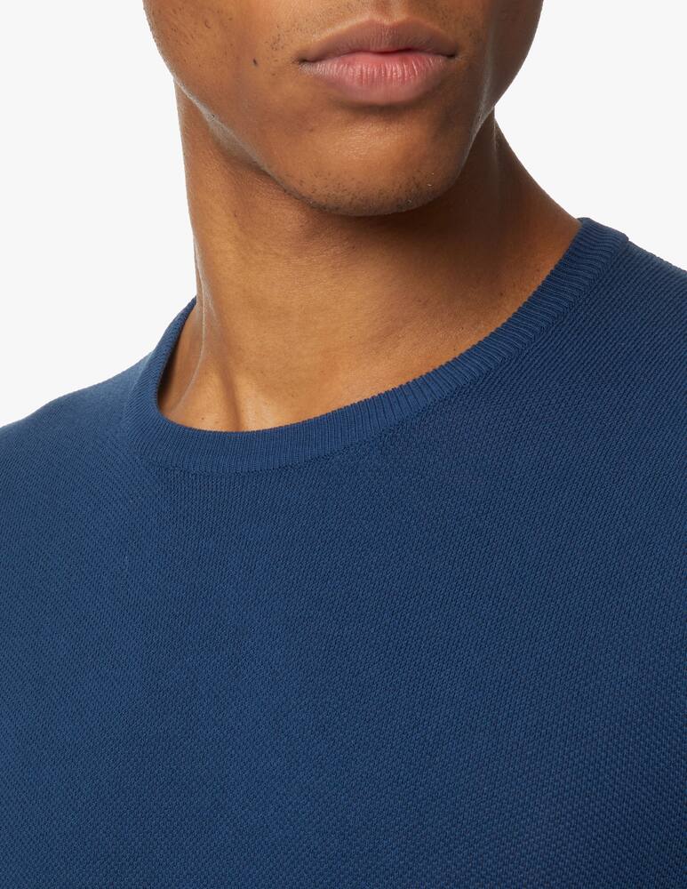 rinascente Gran Sasso Honeycomb mesh cotton roundneck sweater - blue