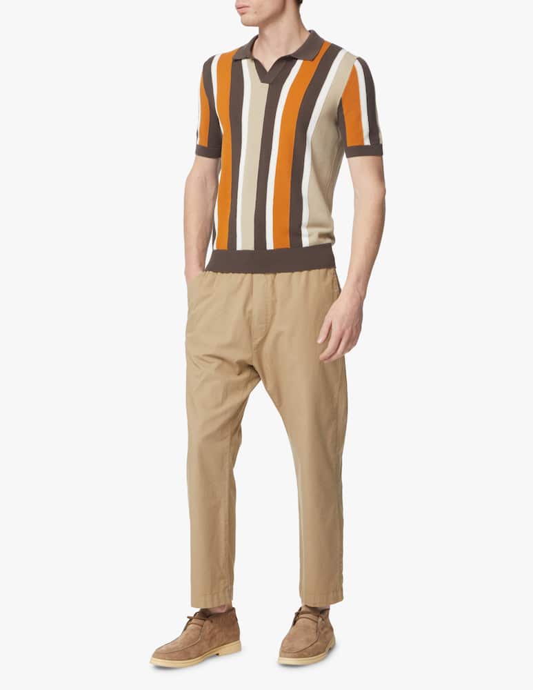 rinascente Gran Sasso Polo manica corta righe verticali collo aperto - multicolor