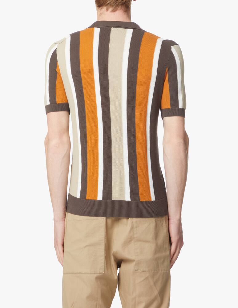 rinascente Gran Sasso Polo manica corta righe verticali collo aperto - multicolor