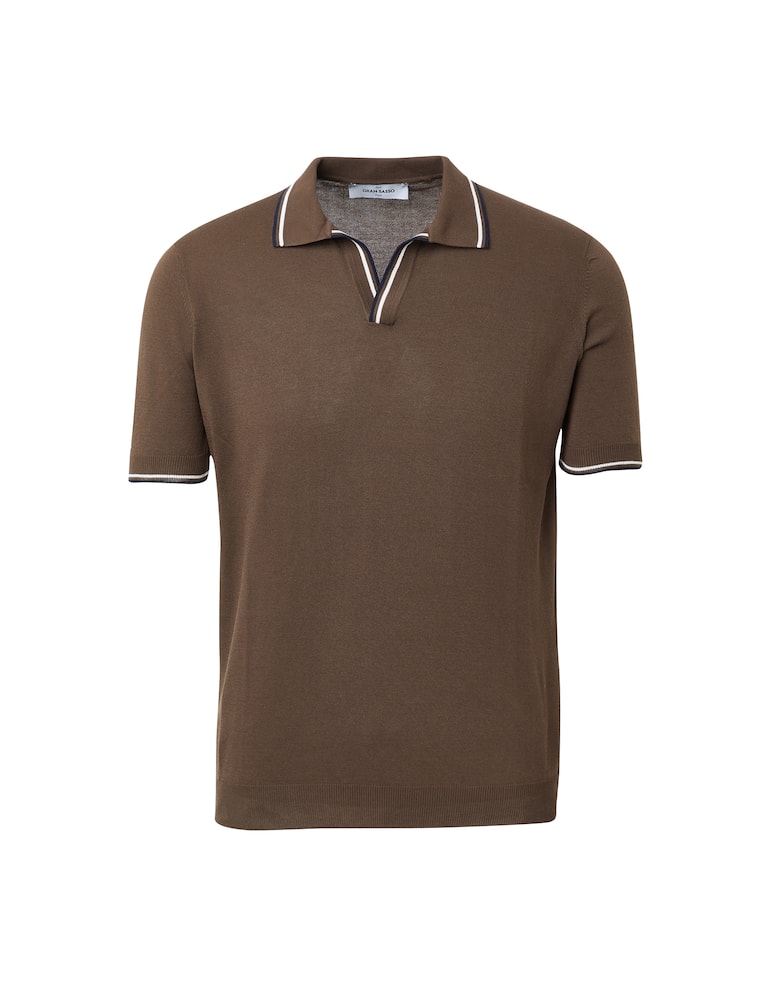 rinascente Gran Sasso Polo manica corta derby profili - marrone