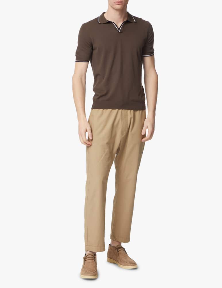 rinascente Gran Sasso Polo manica corta derby profili - marrone